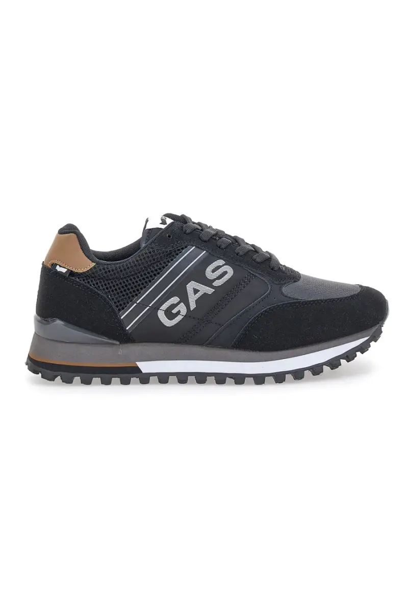Sneakers nere con logo laterale GAS 423901 [NERO]