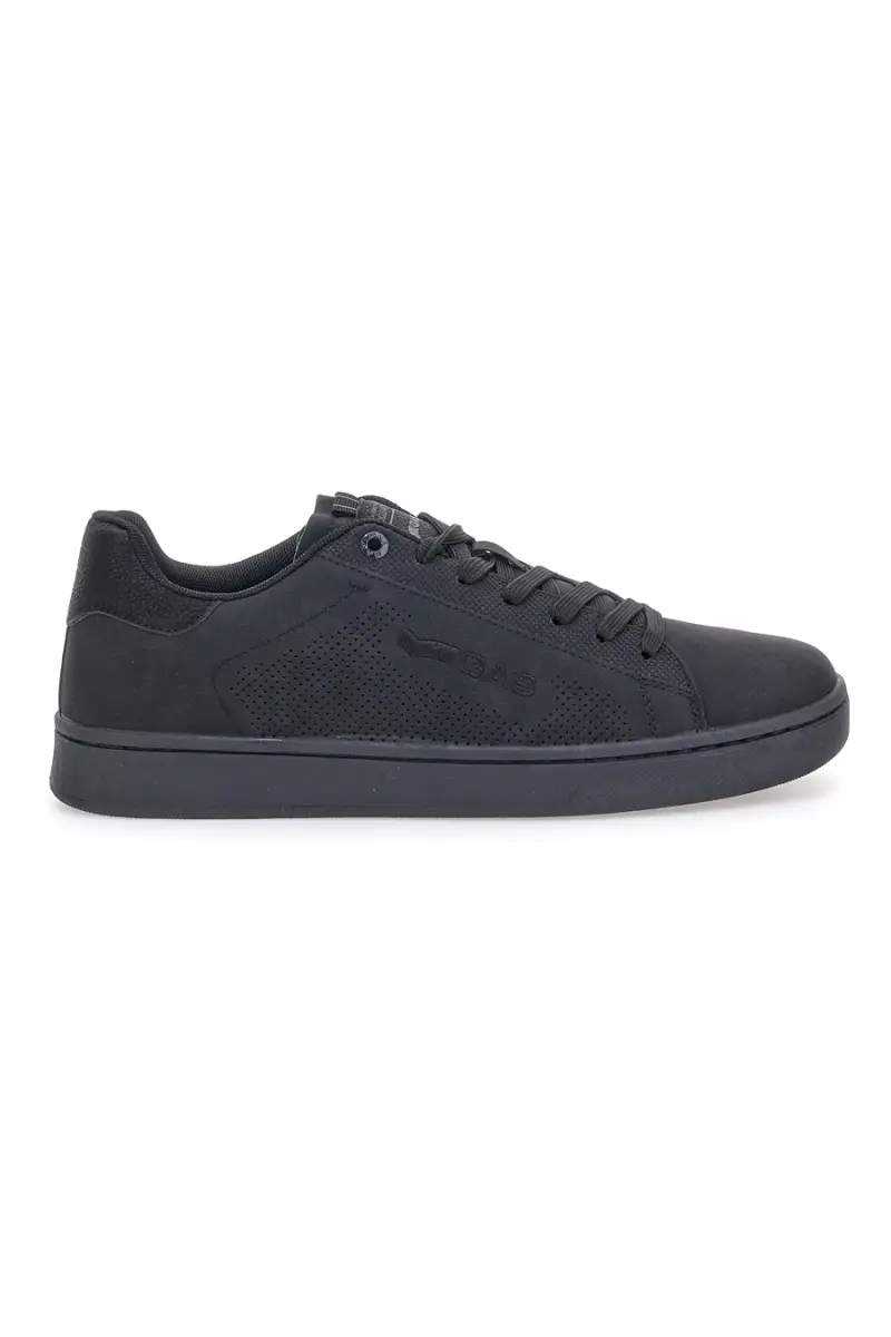 Sneakers nere in simil nabuk con logo traforato Gas GAM524117 [NERO]