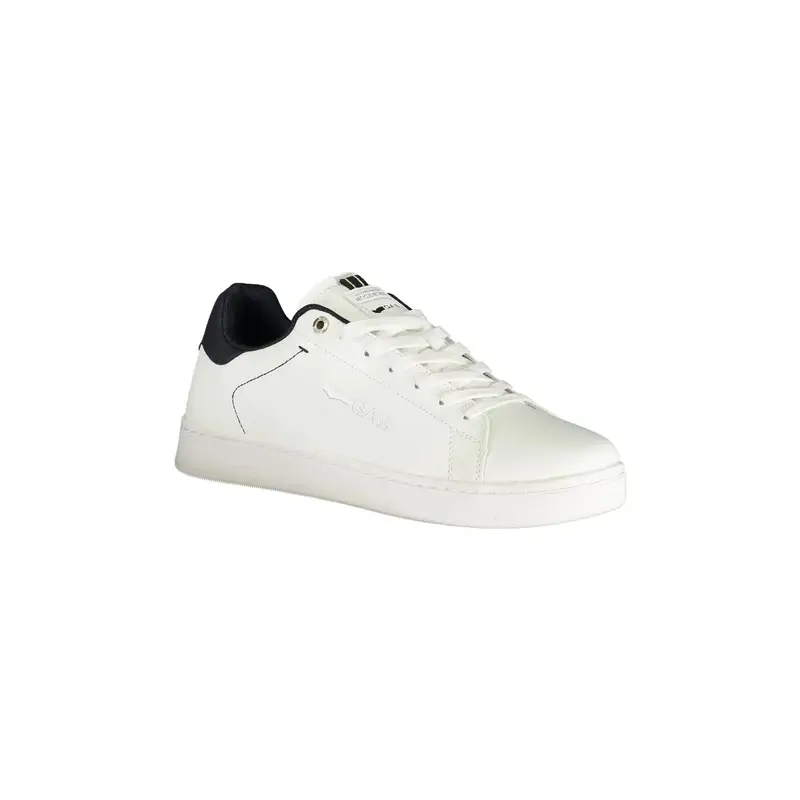 Sneakers Uomo Bianche Lacci Plantare Removibile Ricamo Logo Bianco miniatura 2