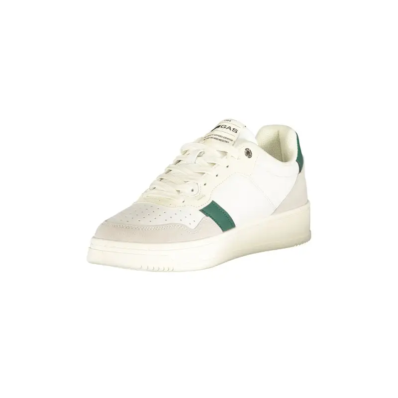 Sneakers Uomo Bianche Lacci Plantare Removibile Ricamo Logo Bianco miniatura 3