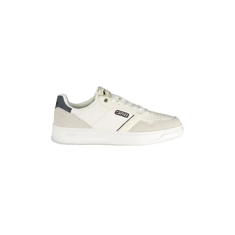 Sneakers Uomo Bianche Lacci Plantare Removibile Ricamo Logo Bianco