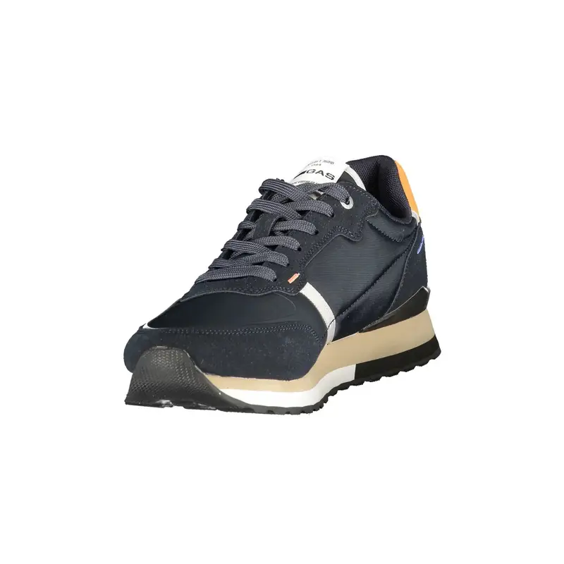 Sneakers Uomo Blu Lacci Plantare Removibile Ricamo Logo miniatura 3