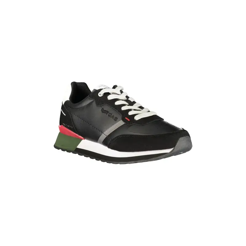 Sneakers Uomo Nere Lacci Plantare Removibile Ricamo Logo Nero miniatura 2