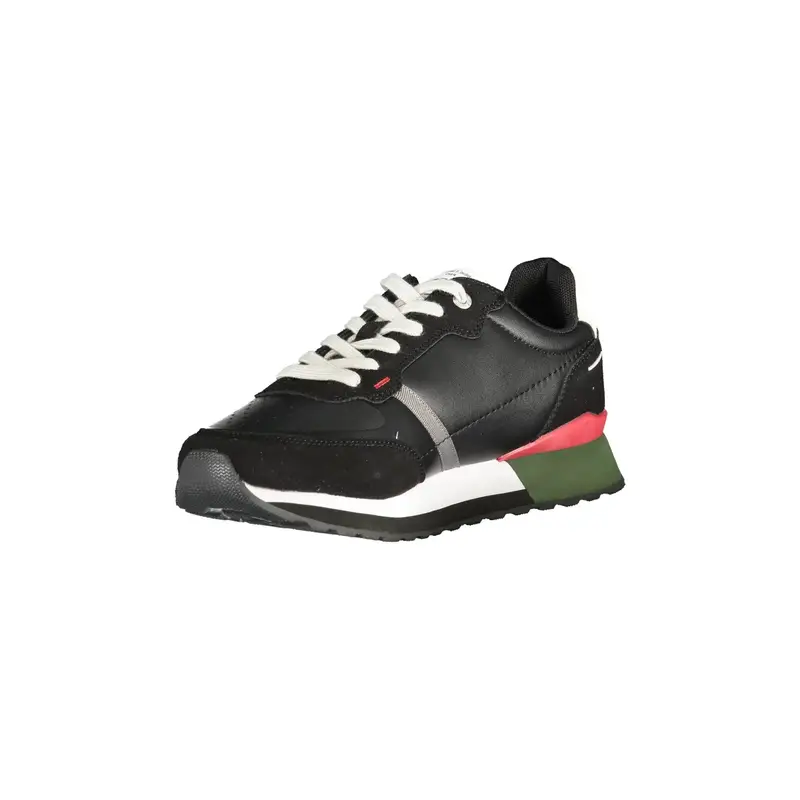 Sneakers Uomo Nere Lacci Plantare Removibile Ricamo Logo Nero miniatura 3