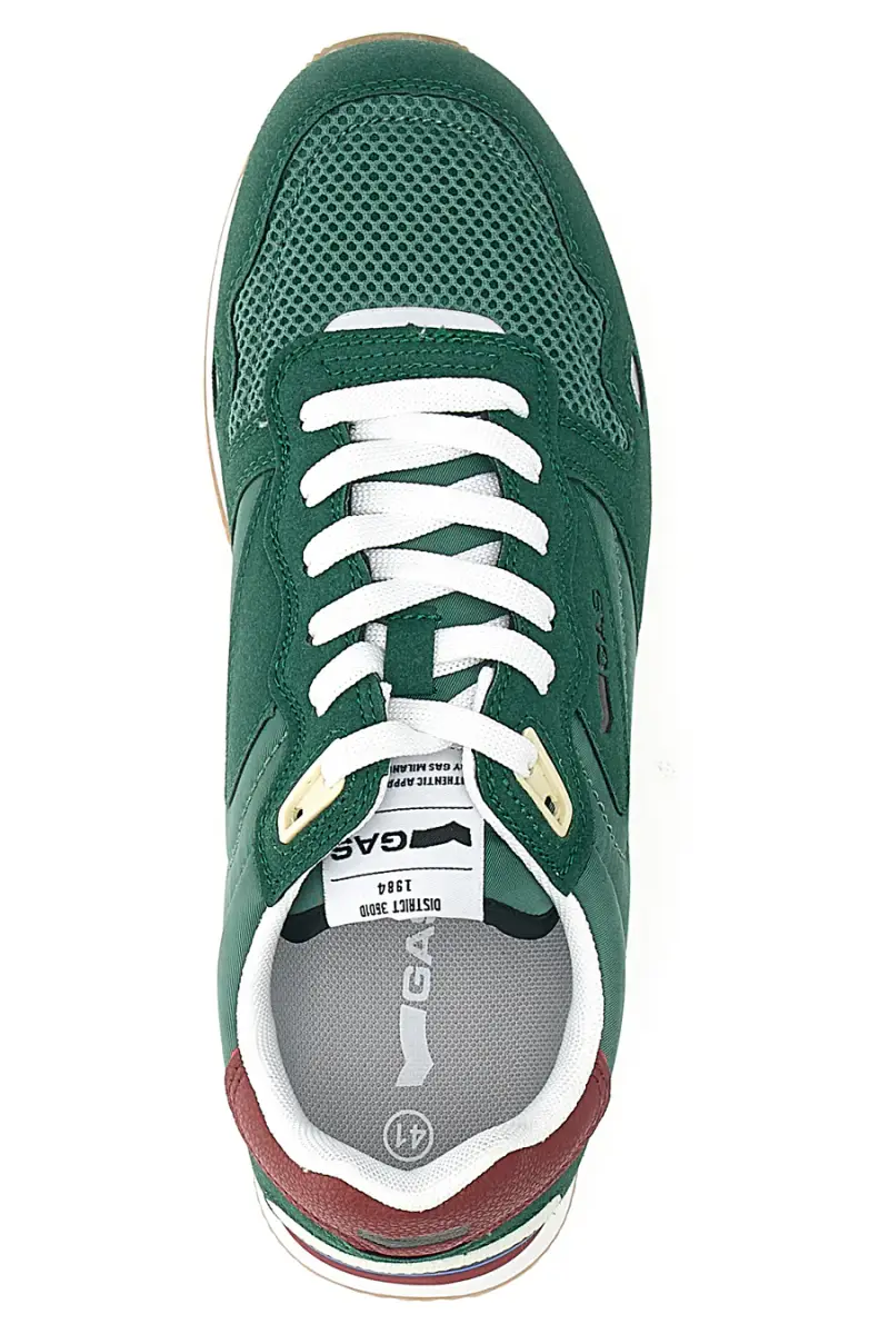 Sneakers verdi in tessuto con dettagli scamosciati Gas OMY MIX [GREEN RED] miniatura 3