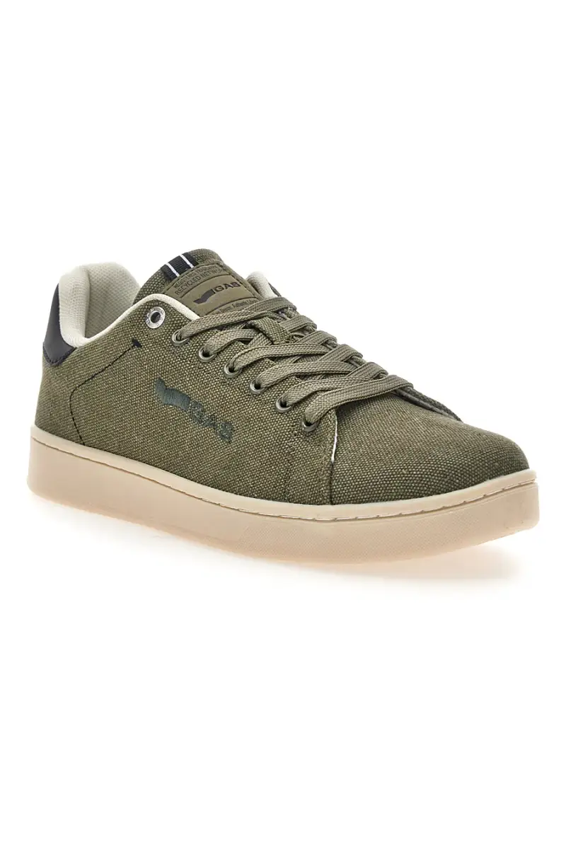 Sneakers verdi in tessuto con fondo a contrasto Gas SAMMY CVS [MILIT GREEN BLACK] miniatura 2