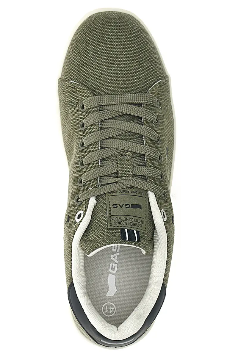 Sneakers verdi in tessuto con fondo a contrasto Gas SAMMY CVS [MILIT GREEN BLACK] miniatura 3