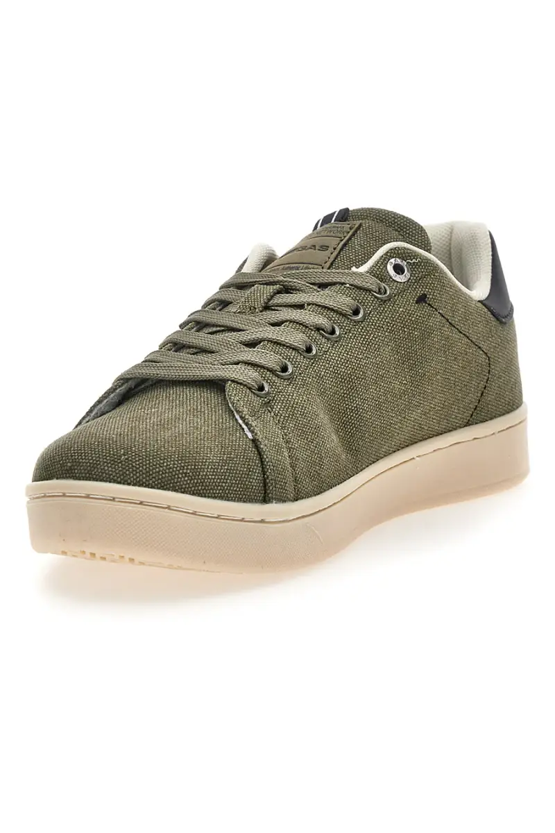 Sneakers verdi in tessuto con fondo a contrasto Gas SAMMY CVS [MILIT GREEN BLACK] miniatura 4