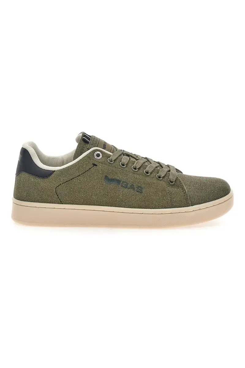 Sneakers verdi in tessuto con fondo a contrasto Gas SAMMY CVS [MILIT GREEN BLACK]