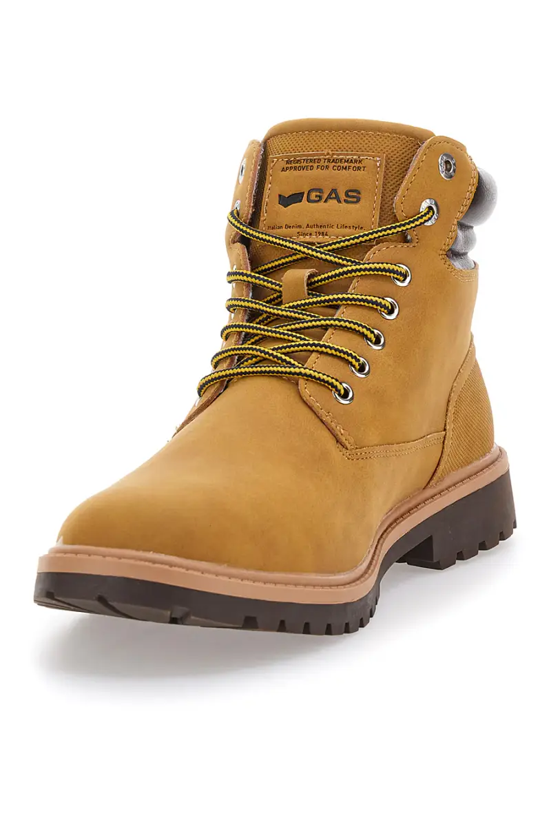 Stivaletti cuoio imbottiti suola dentellata Gas GAM521100 [GIALLO] miniatura 3