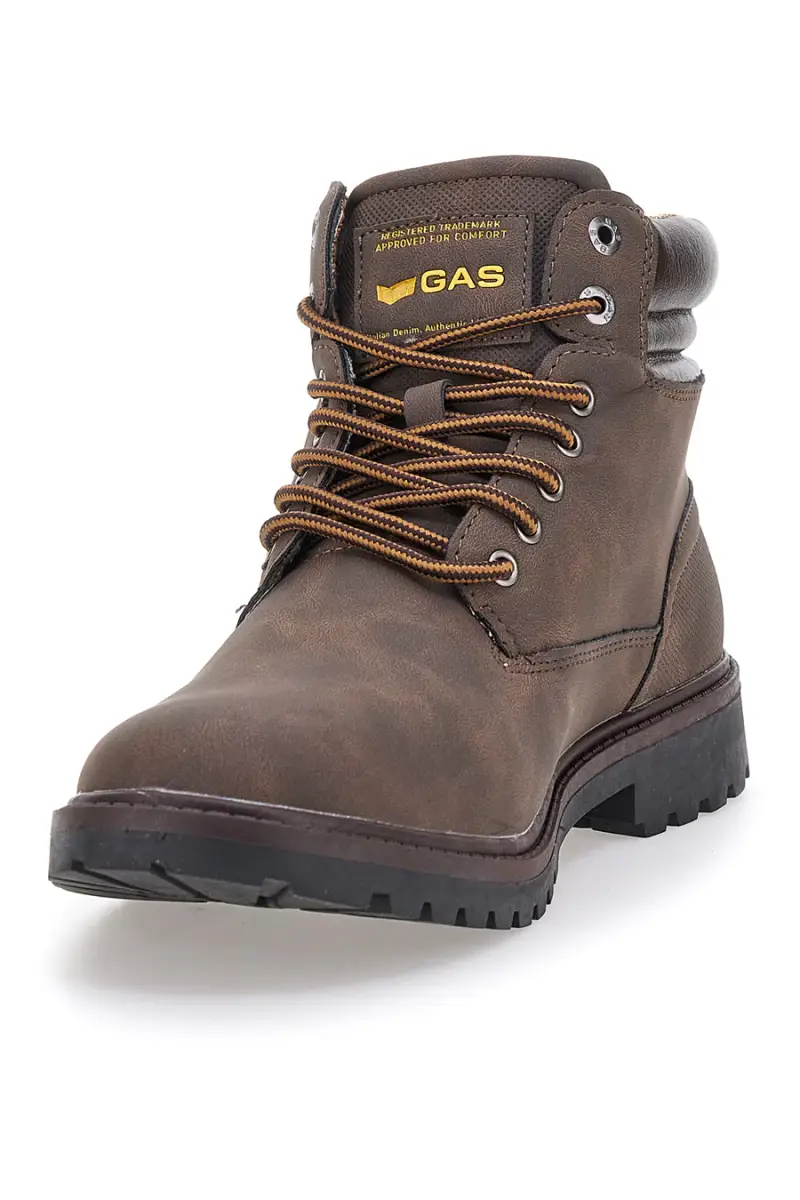 Stivaletti marroni imbottiti suola dentellata Gas GAM521100 [MARRONE] miniatura 3
