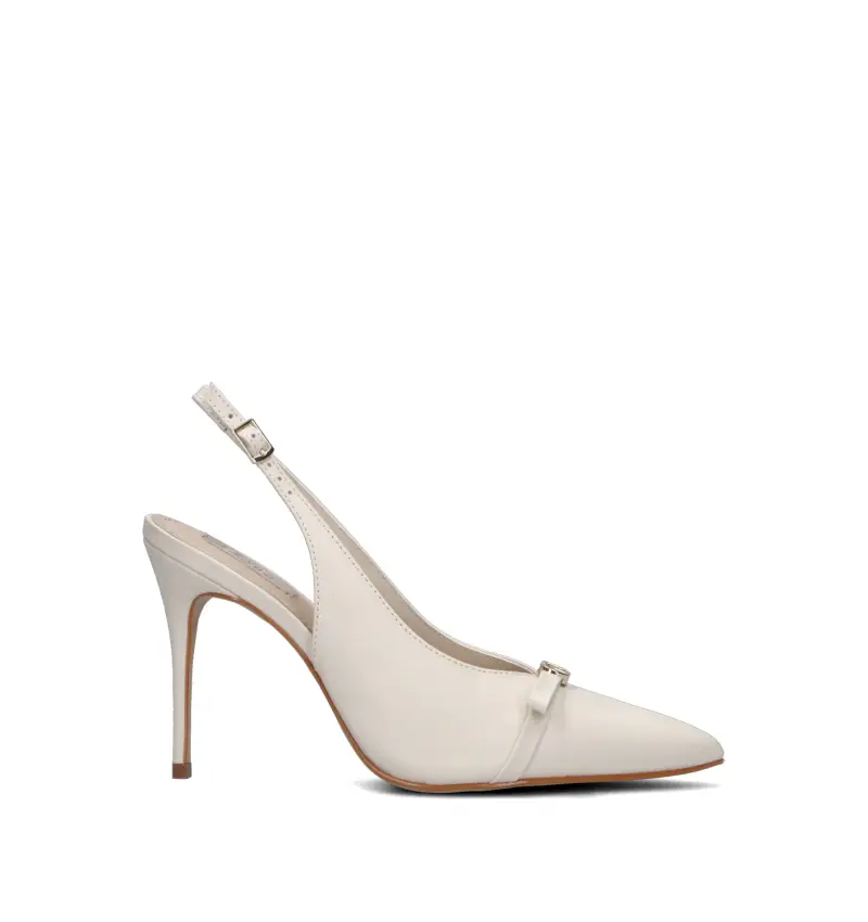 Slingback donna bianca in pelle Vario