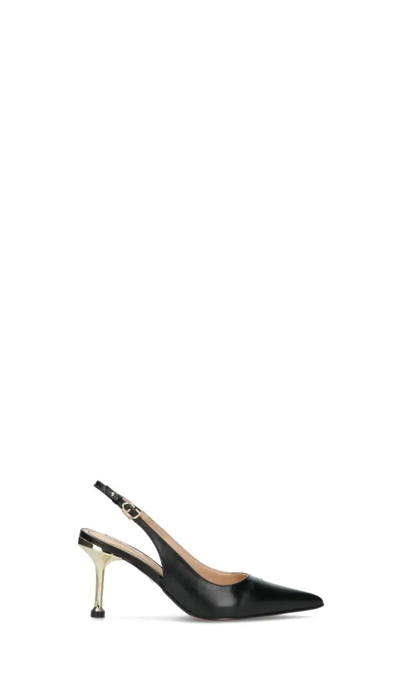 Slingback donna nera in pelle Vario