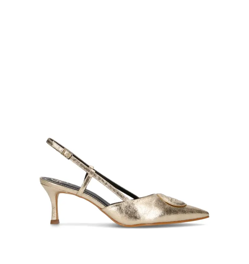 Slingback donna platino in pelle Vario