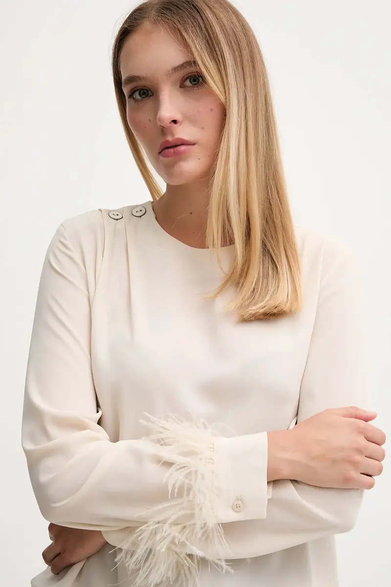 camicetta donna colore beige 521FD45032 miniatura 4