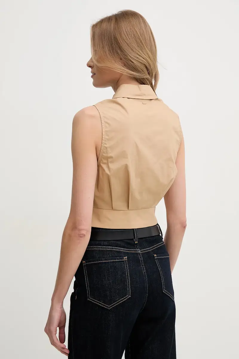 camicia in cotone donna colore beige 511FD45009 miniatura 3