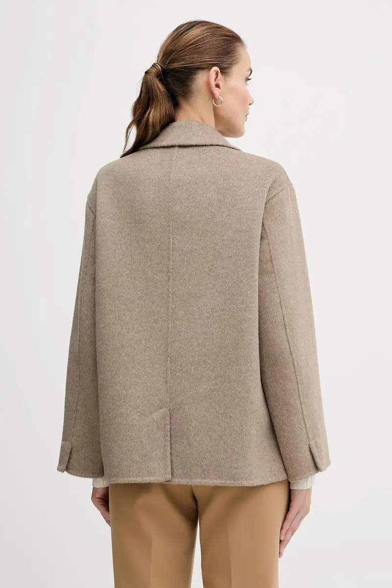 cappotto con lana colore beige 521FD35011 miniatura 3