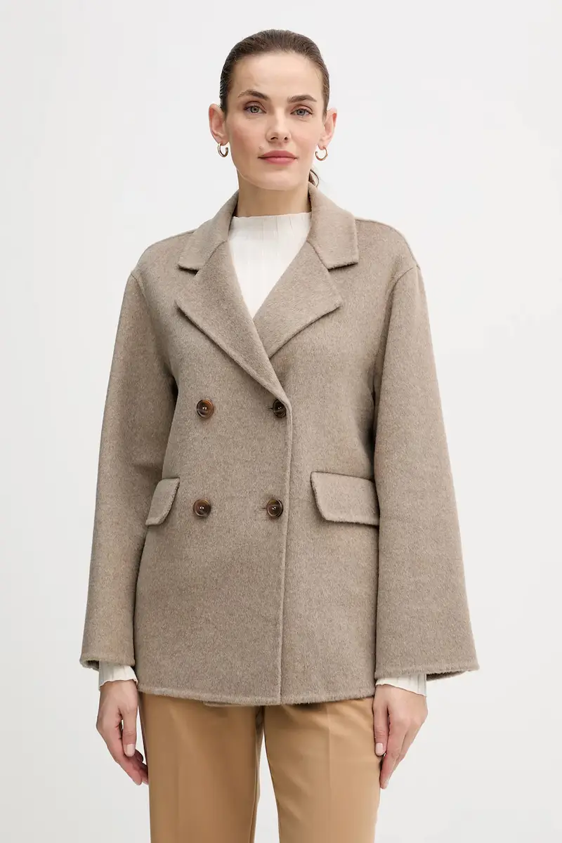 cappotto con lana colore beige 521FD35011