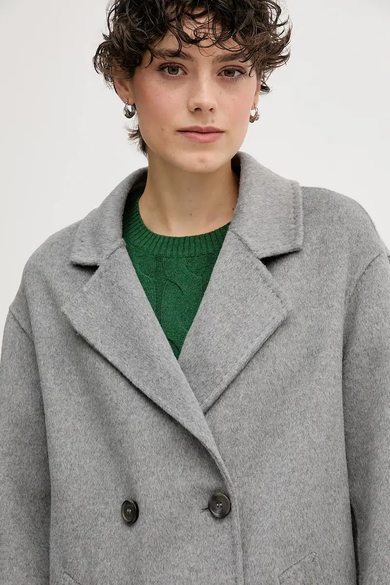 cappotto con lana colore grigio 521FD35010 miniatura 4