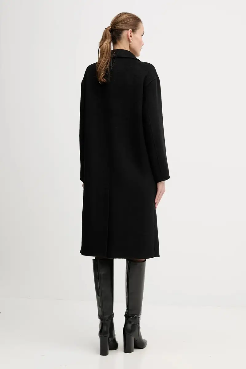 cappotto con lana colore nero 521FD35010 miniatura 3