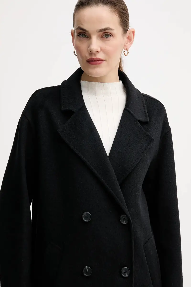 cappotto con lana colore nero 521FD35010 miniatura 4