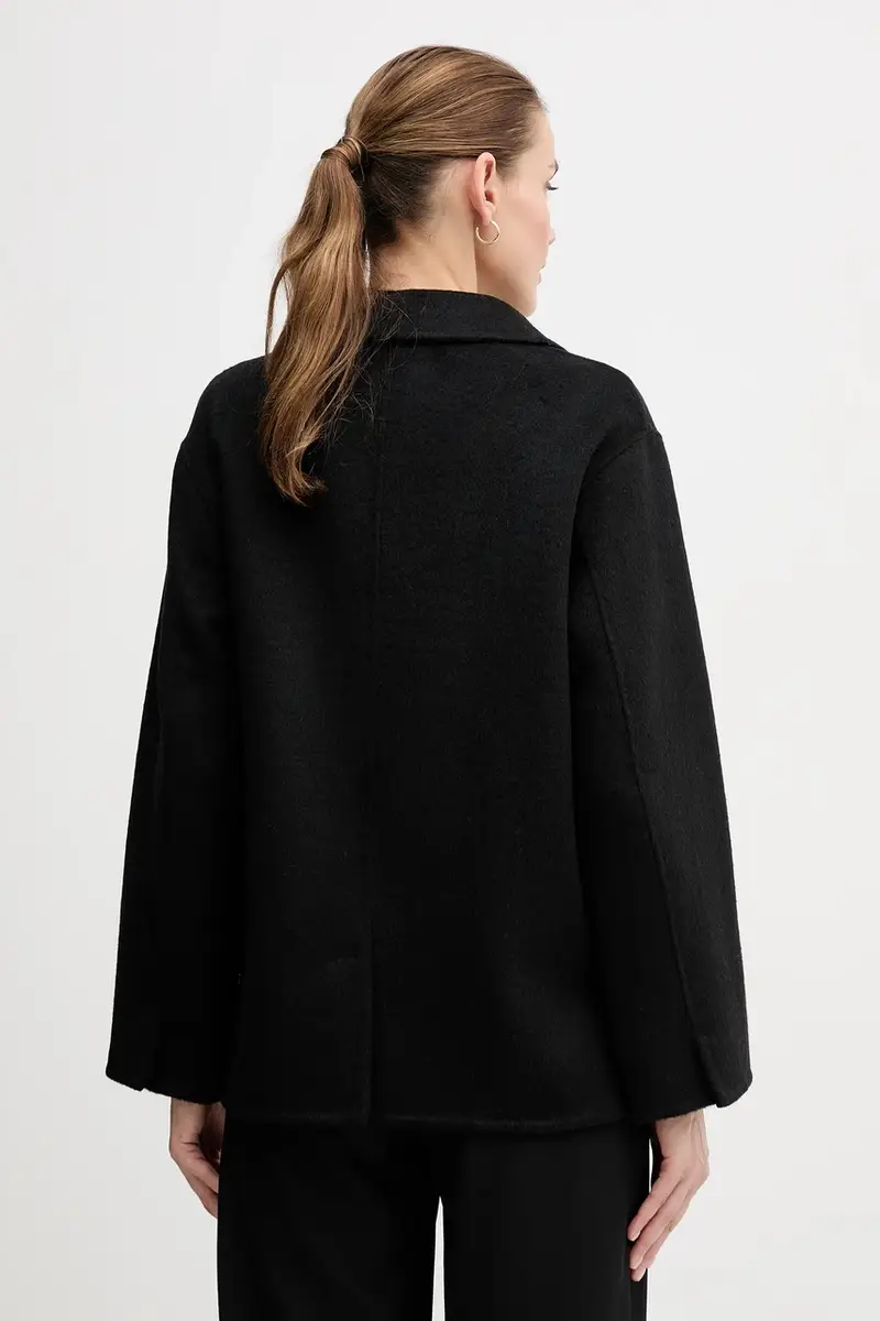 cappotto con lana colore nero 521FD35011 miniatura 3