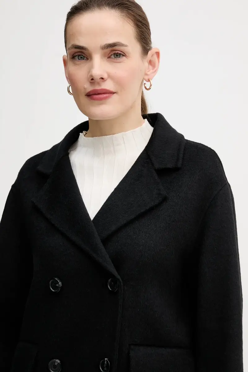 cappotto con lana colore nero 521FD35011 miniatura 4