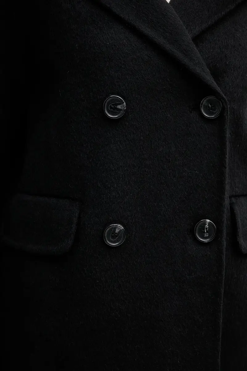 cappotto con lana colore nero 521FD35011 miniatura 5