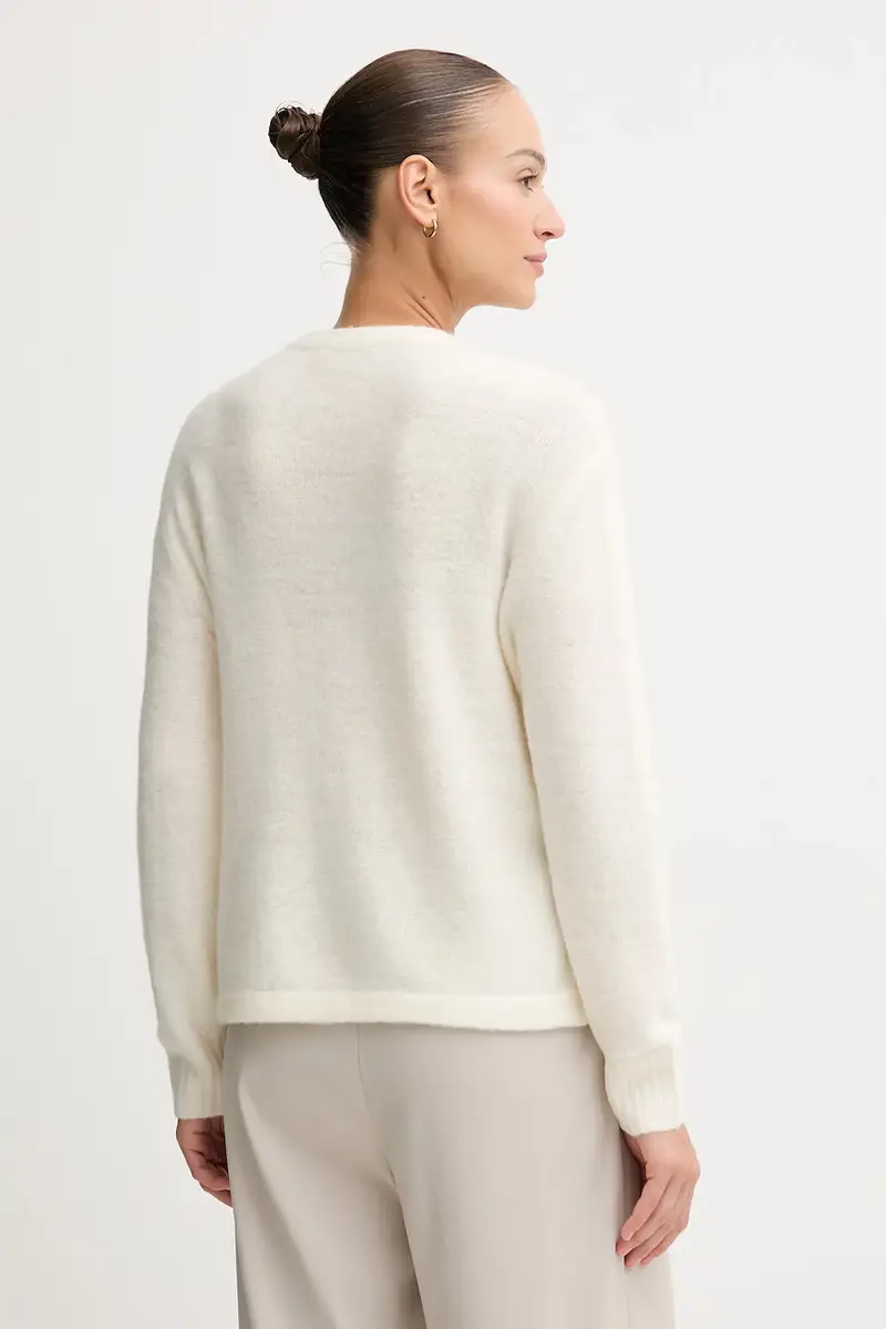 cardigan con lana colore beige 521FD53010 miniatura 3