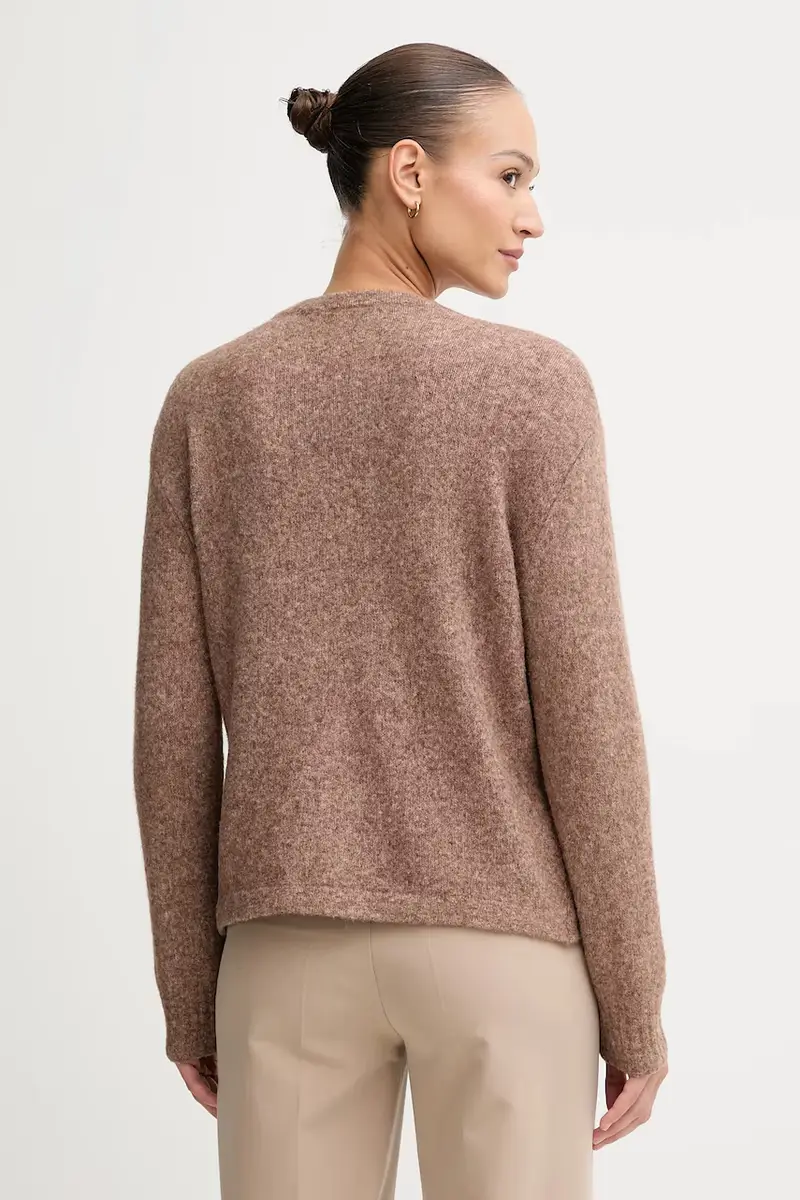 cardigan con lana colore marrone 521FD53010 miniatura 3