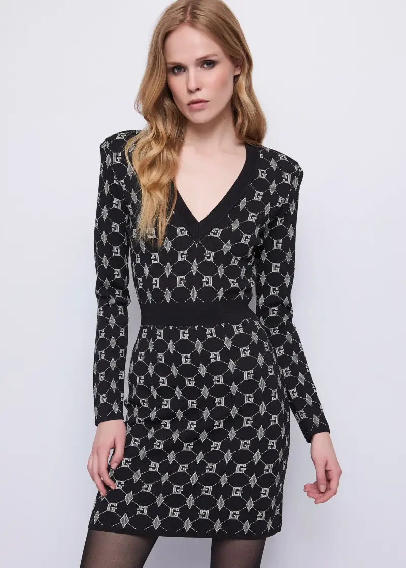 Fashion Abito da donna in maglia jacquard Multicolore