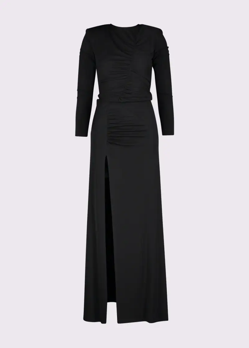 Fashion Abito nero da donna con spacco