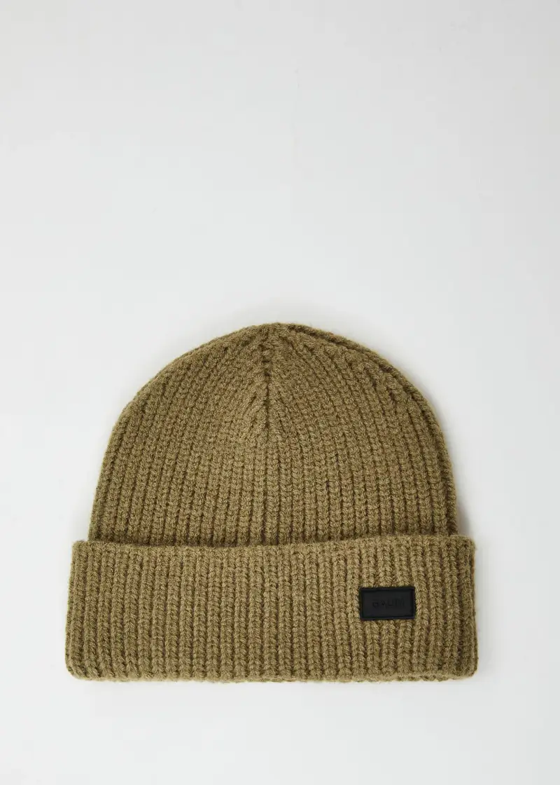 Fashion Berretto beanie verde a coste Multicolore