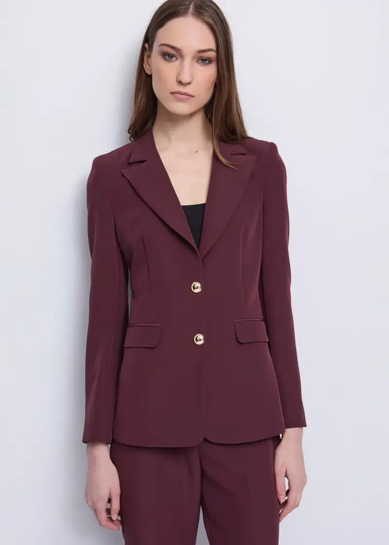 Fashion Blazer bordeaux da donna in tessuto tecnico Rosso