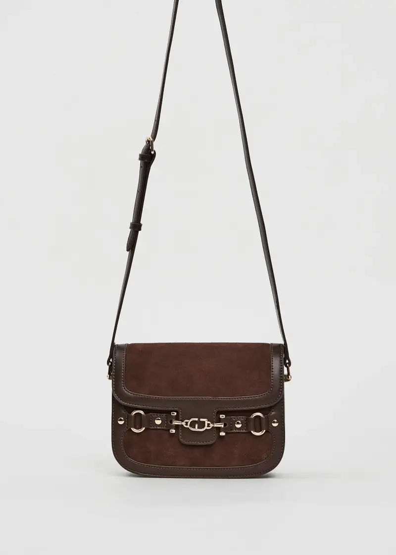 Fashion Borsa crossbody marrone in suede