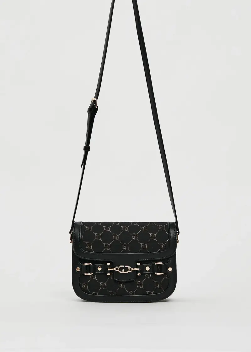 Fashion Borsa crossbody nera con logo Multicolore