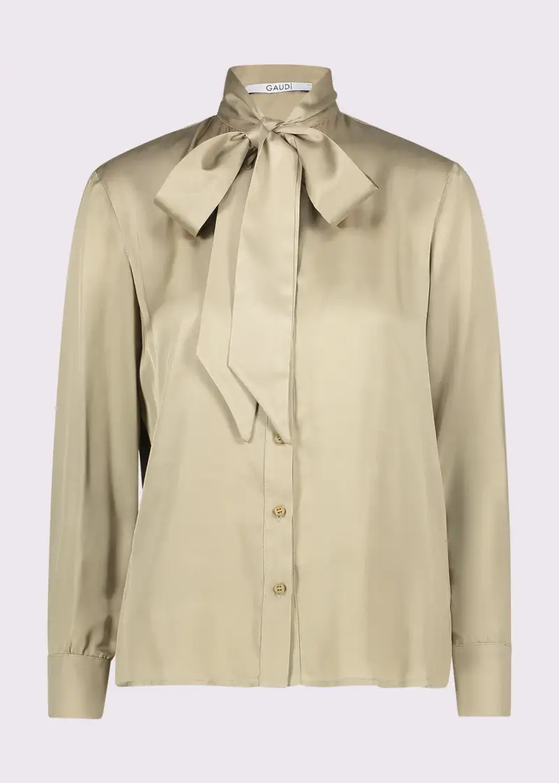 Fashion Camicia da donna con maxi fiocco Naturale