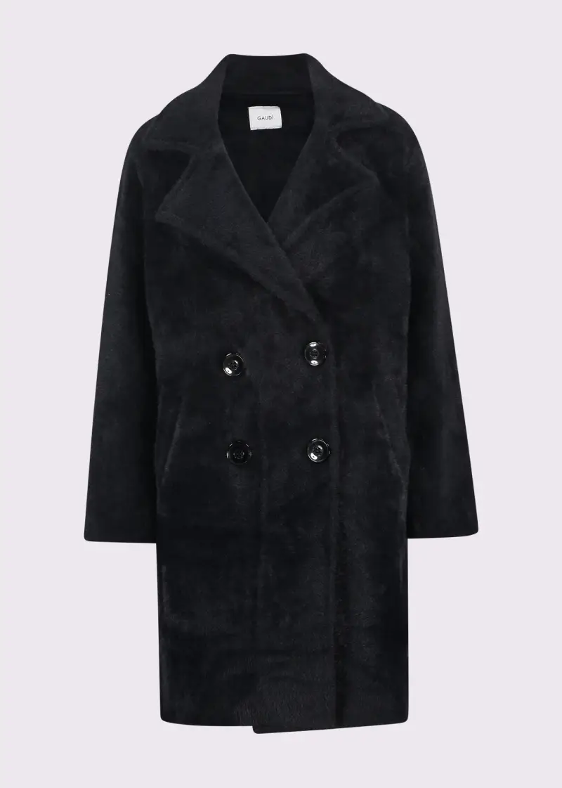 Fashion Cappotto nero da donna in ecopelliccia