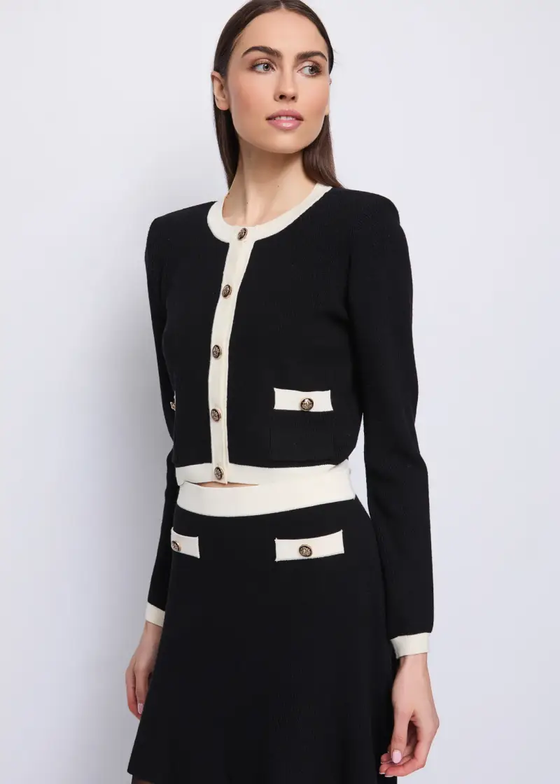 Fashion Cardigan da donna con bottoni gioiello Multicolore