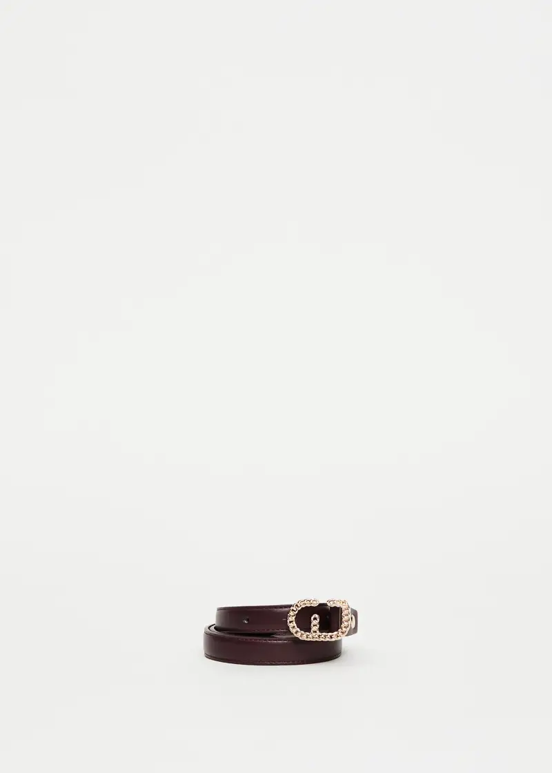 Fashion Cintura bordeaux con fibbia a catena Multicolore