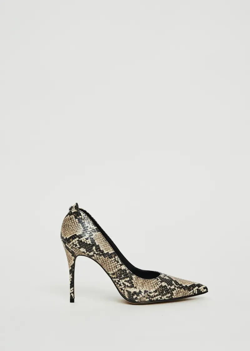 Fashion Décolleté in pelle pitonata Multicolore