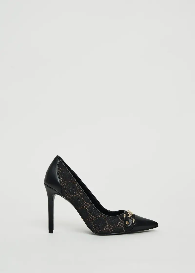 Fashion Décolleté nere con logo jacquard Multicolore