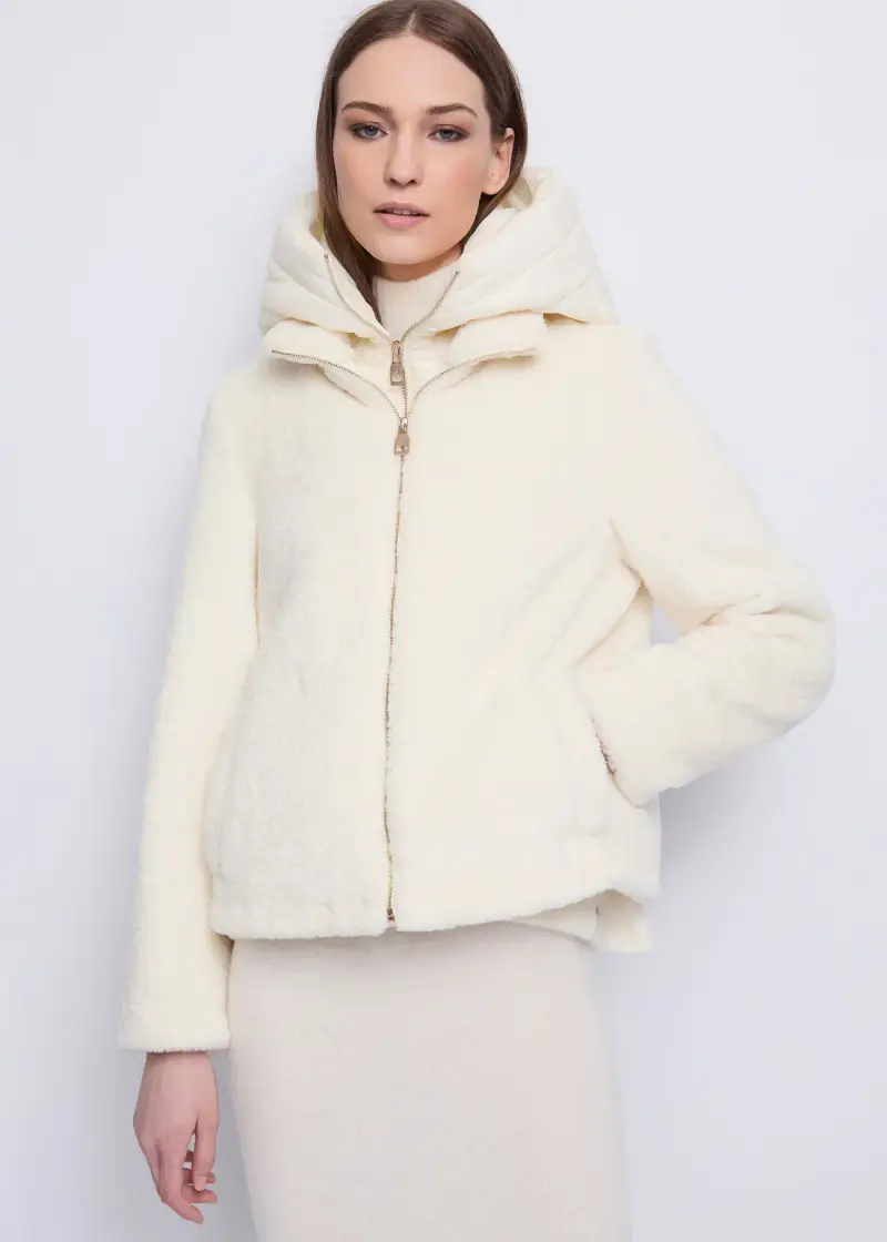 Fashion Giacca bianca da donna con cappuccio Naturale