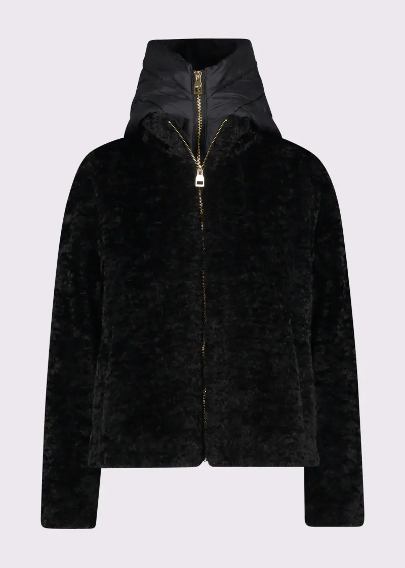 Fashion Giacca nera da donna con cappuccio Nero