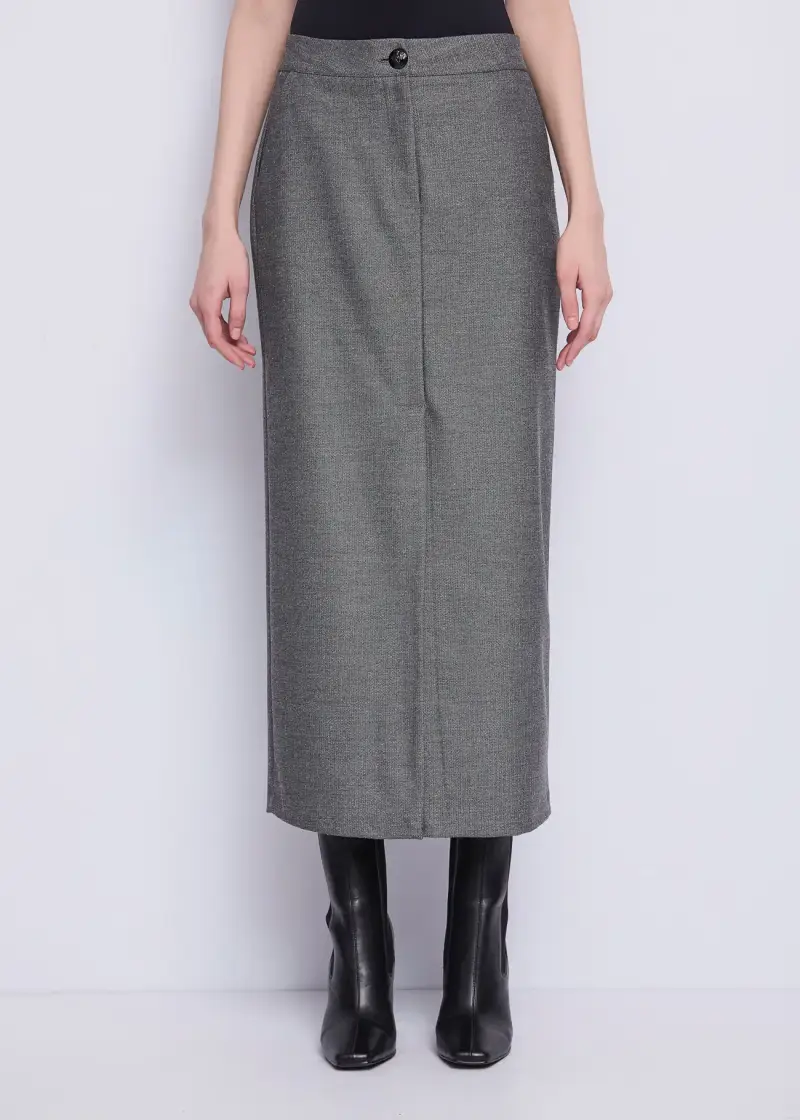 Fashion Gonna lunga jacquard con spacco Multicolore