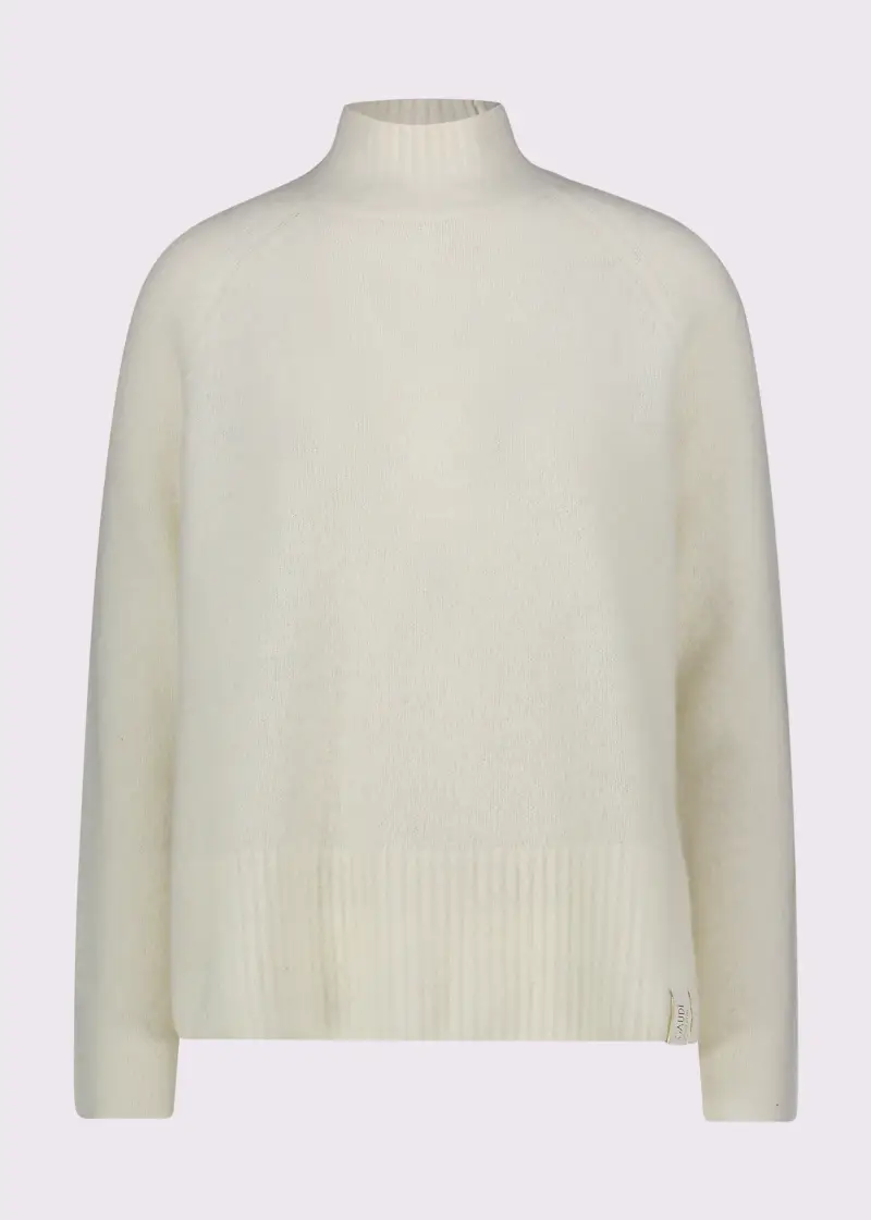 Fashion Maglia bianca da donna con collo alto Naturale