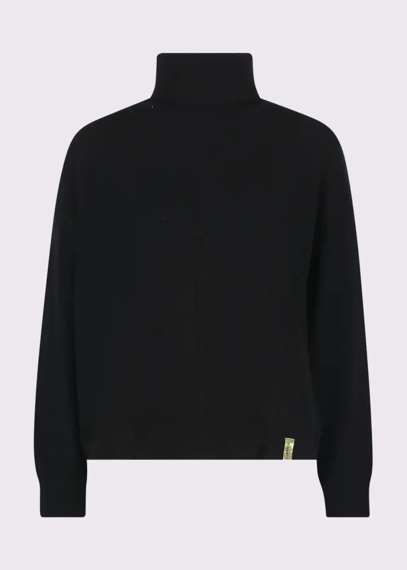 Fashion Maglia nera da donna con collo dolcevita Nero