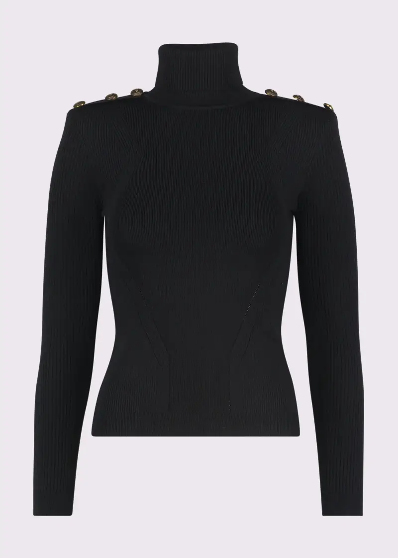 Fashion Maglia nera da donna in filato Nero