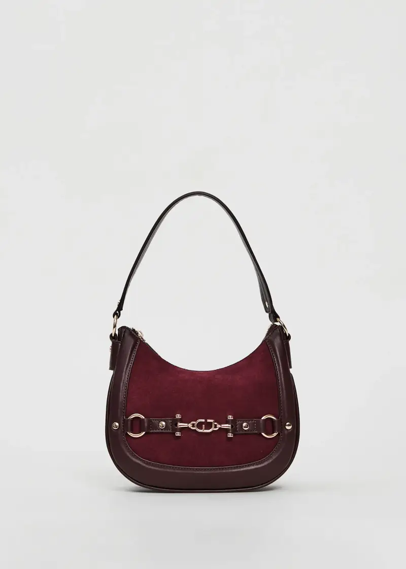 Fashion Mini borsa hobo bordeaux in suede Multicolore