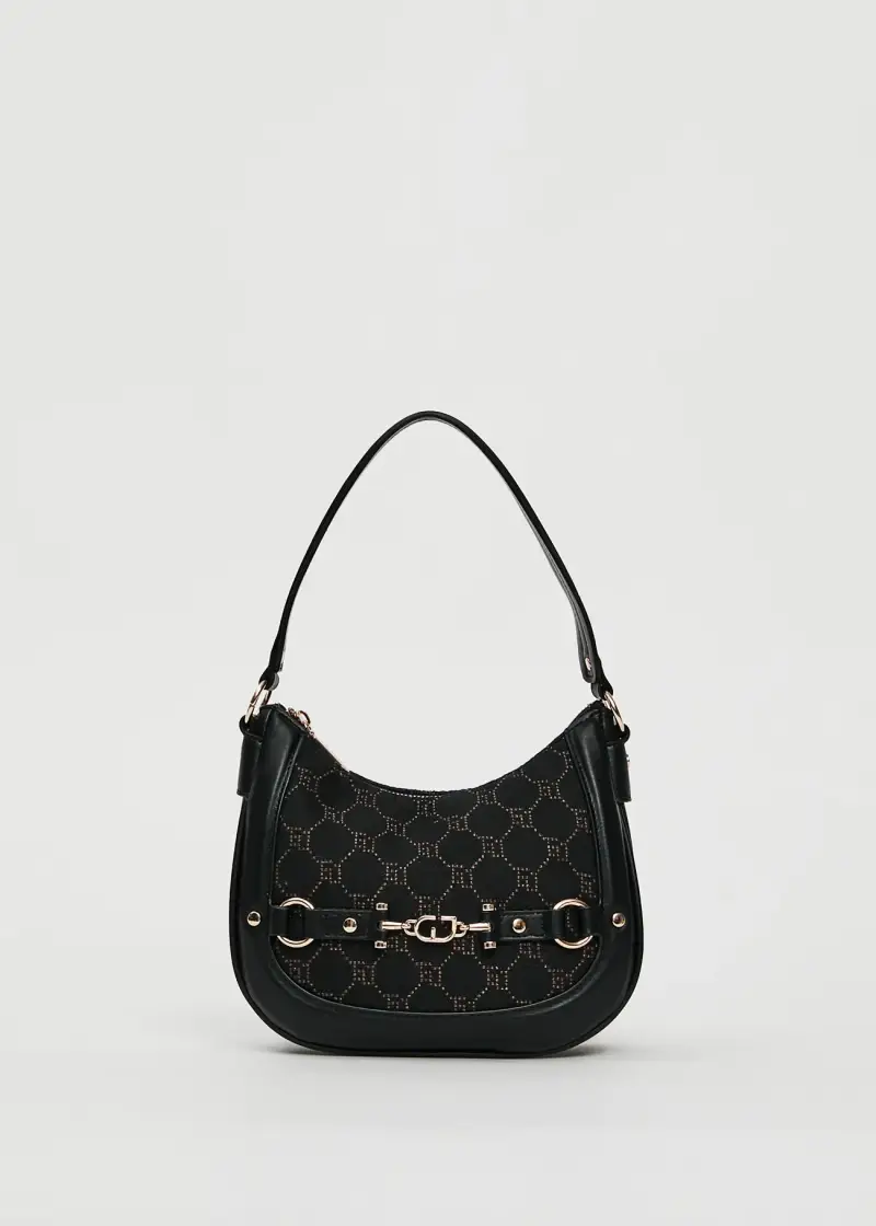 Fashion Mini borsa hobo con logo jacquard Multicolore